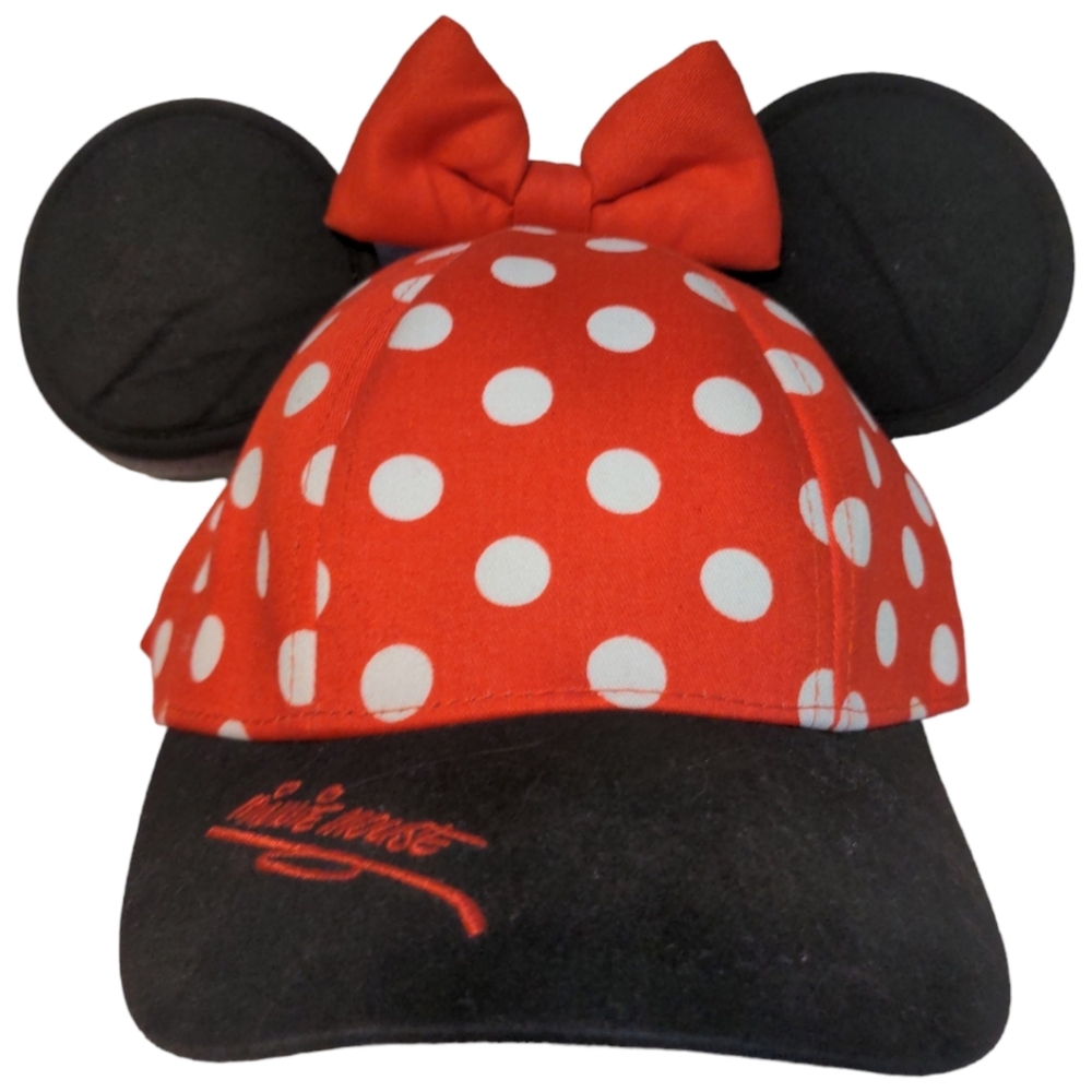 DISNEY Parks Minnie Mouse Ears Bow Red Dots Hat Youth Cap